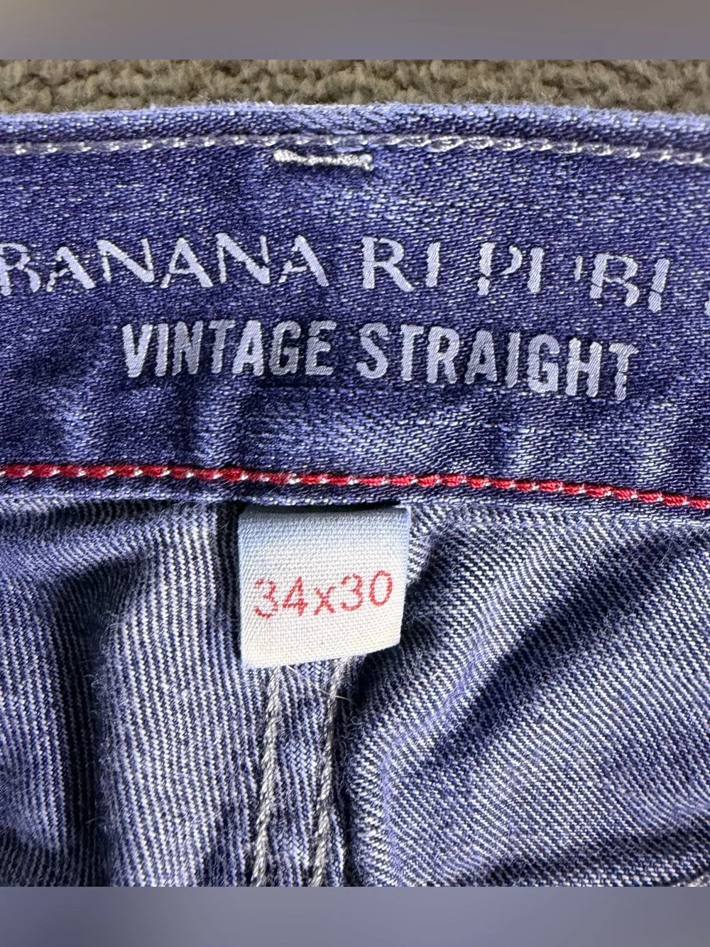 Banana Republic Vintage Straight Jeans Mens 34x30 Medium Wash Denim Whisker Fade